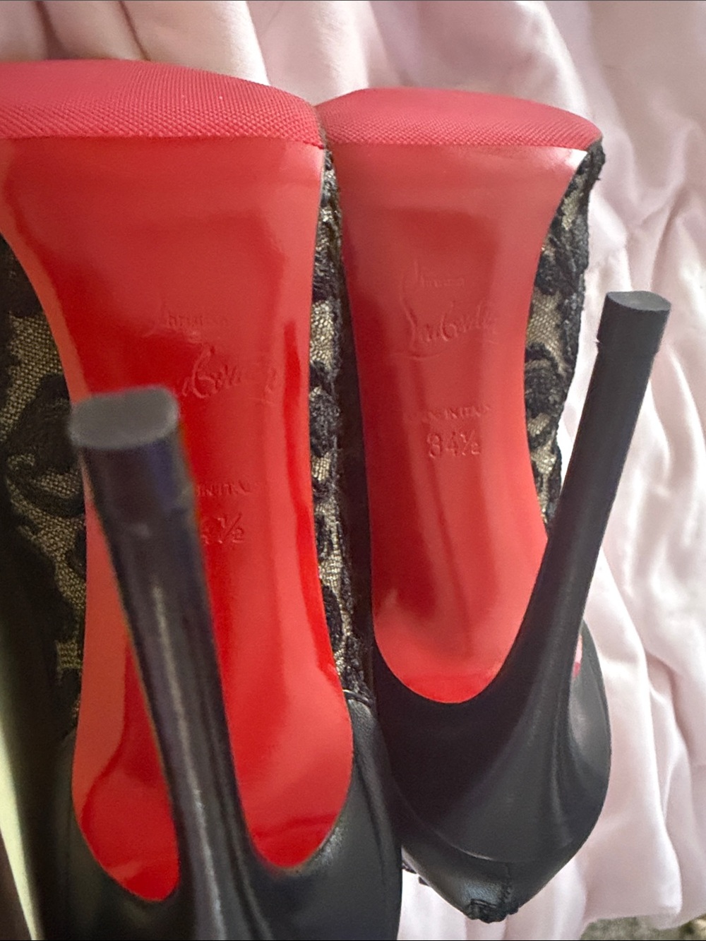 Christian Louboutin Black Lace Ankle Boots with Red Sole - Picture 7 of 7